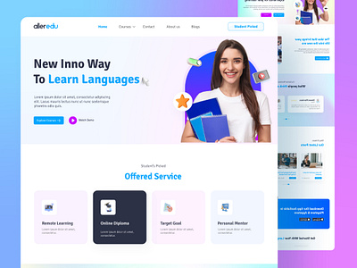 EdTech Startup Landing Page UI design e learning edtech education education website edutech landing page uxui