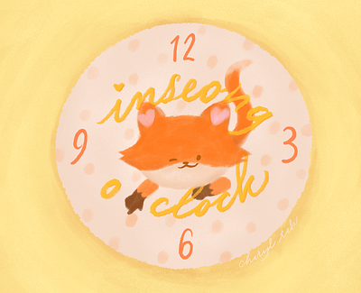 Inseong O'Clock animal art cute cute animal cute art cute illustration design fox illustration