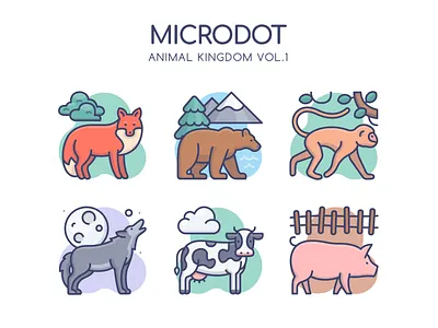 Animal Kingdom Vol.1 animal animals design graphicdesign icon illustration logo ui vector web zoo