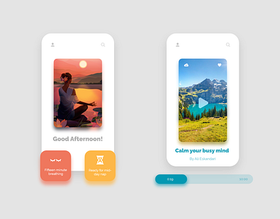 Meditate - UI/UX Application app app design app designers application modern ui ui design user interface userinterface ux