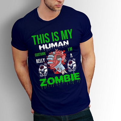 this is my human costume i am relly a zombie creative concept eye catching fishing art fishing pole tshirt design humans tshirt art tshirtdesign typography t shirt unique t shirt vector design zombie tshirt