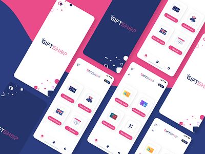 GiftShop app ui ux design 3d android app app design branding and identity concept corporate creative design figma giftshop online shop online store simple sketch ui ui design uiux ux