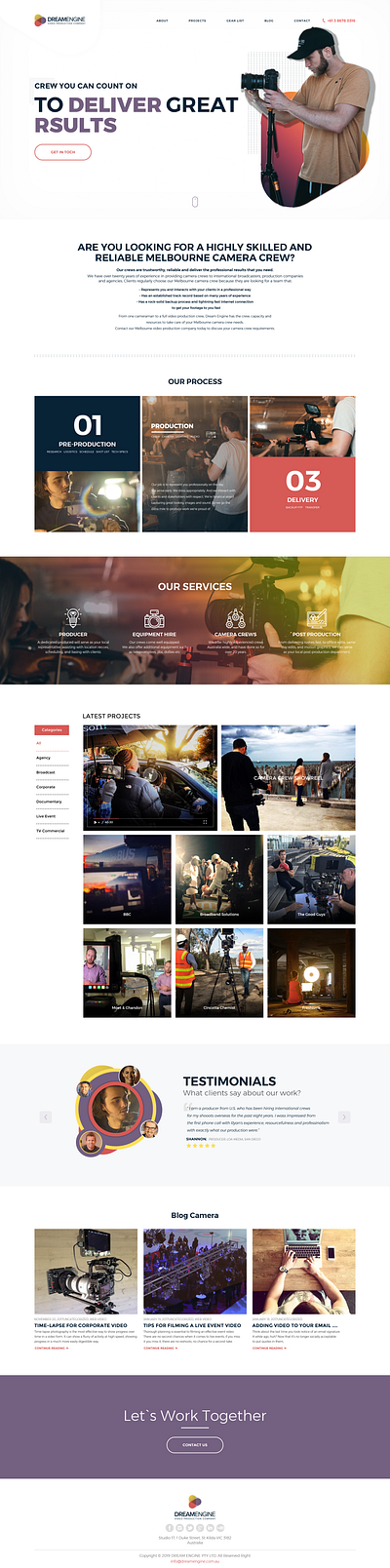 Cameracrew net au Hompage app branding design hompage redesign template ui ux web webdesign website