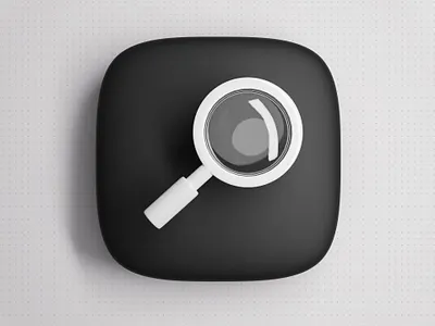 3D Magnifier Icon 3d blender icon