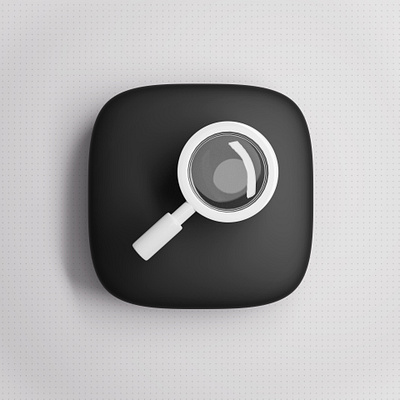 3D Magnifier Icon 3d blender icon