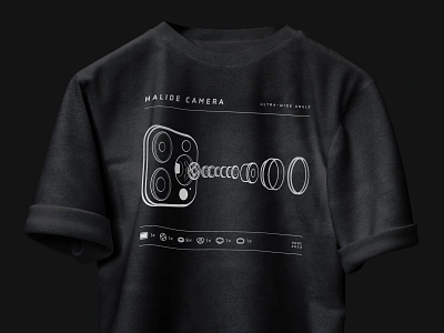 Halide Exploded iPhone Camera Shirt app apple camera diagram exploded halide icons illustration iphone lens shirt tshirt