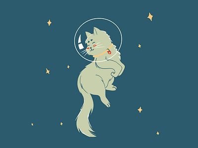 Space Cat art astronaut cat character design doodle draw drawing float illustration kitten meow procreate sketch sky space stars