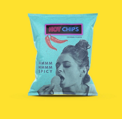 Hot Chips branding chip bags conceptual food packaging packaging design retro sex