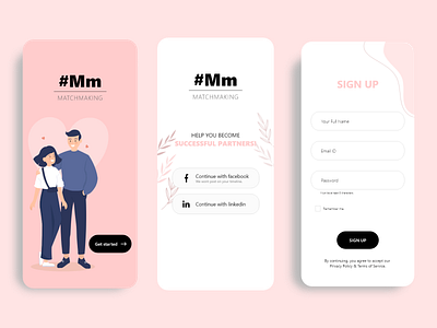 SIGN UP FORM couple illustration dating dating app dribbble matchmaking mobile app mobile app design mobile design ui uichallenge uiux design