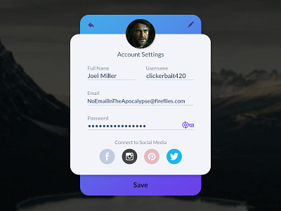 UI Challenge Day 073 - Account Settings account settings the last of us ui ui challenge ui design