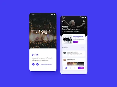 Gig it | Brand & UI | School Project (2018) branding interface ui ui design visual design