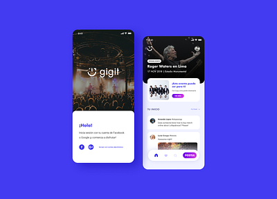 Gig it | Brand & UI | School Project (2018) branding interface ui ui design visual design