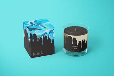 Shop lucid. candle drip logo merchanise packaging product development retail retail bag