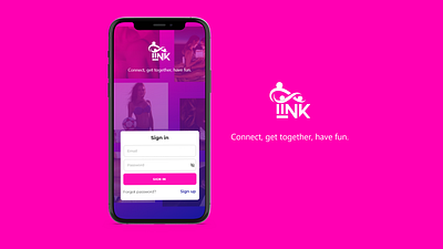 Link - Dating Video App Sign In Screen design icon illustration mockup ui uiux user experience user interface userinterface ux