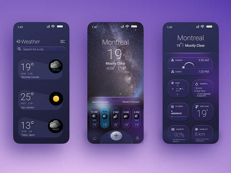 Weather App UI Design by Svetlana Mogilnaja on Dribbble