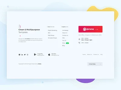 Footer UI - Minimal Style (Light version) bootstrap 4 bootstrap template creative design design footer footer footer design footer menu footer ui illustration landing page menu social social media template title ui