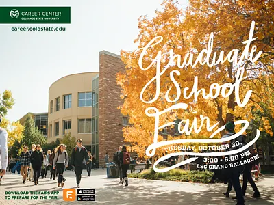 Grad School Fair Poster Career Center app branding design graphic design illustration logo typography