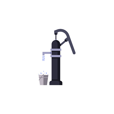 Water column column flat illustraion vector