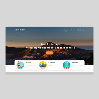 Travel Website Design clean design minimalist mountain travel uidesign uiux webdesign