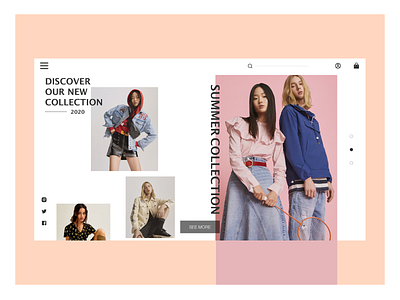 FASHION CONCEPT LANDING PAGE campaign clothes concept design fashion landing model product product page sketch ui ux web design webdesign