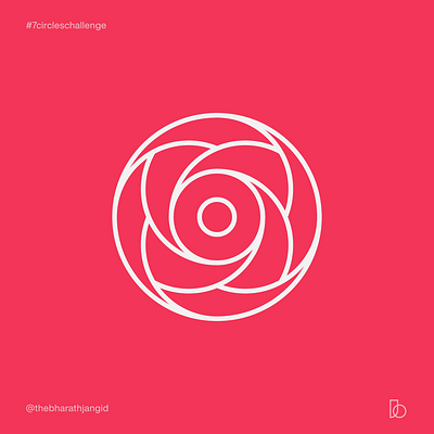 Floral Mark with 7 Circle Challenge branding design flat icon illustration illustrator logo minimal typography vector