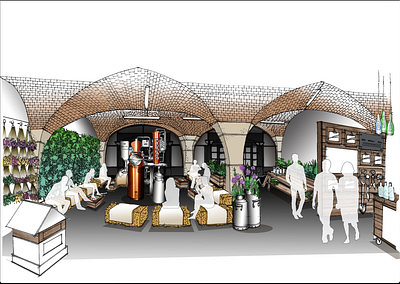 Warner Edwardes Gin -Tobacco Dock design illustration illustrations