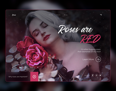 Roses are Red art banner banner design design minimal mockup design ui ux web website