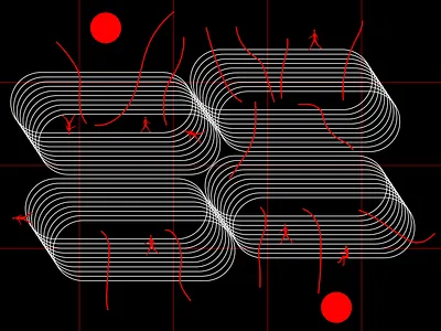 Loop architecture design heat illustration minimalism poster summer sun vector