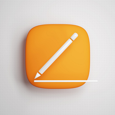 3D iPad Pencil 3d 3d art apple icon ipad pencil