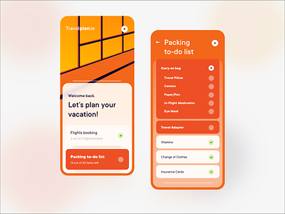 Travel App abstract list packing todo travel ui vacations