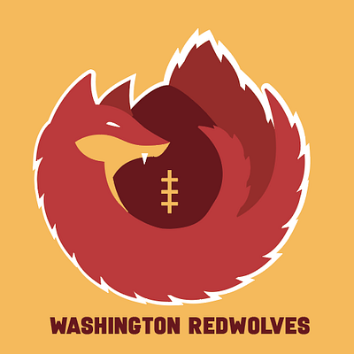 Washington Redwolves branding illustration logo