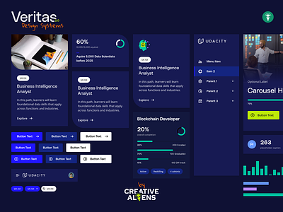 Udacity Veritas 2.0 Design System component component library dark design system figma udacity ui ui kit ux