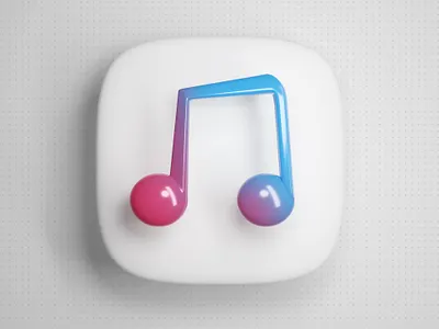 3D iOS Music Note design icon ios music note