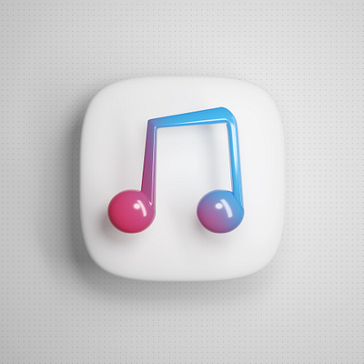 3D iOS Music Note design icon ios music note