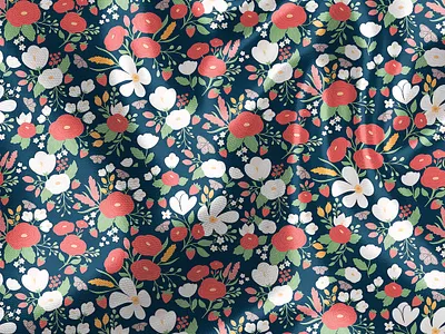Strawberry Fields children clothing cute fabric illustration pattern pattern design strawberry surface pattern surface pattern design textile vector flowers women