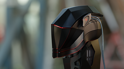 Robot Head 3d 3d art 3d artist blender hard surface modeling illustration mecha render robot science fiction