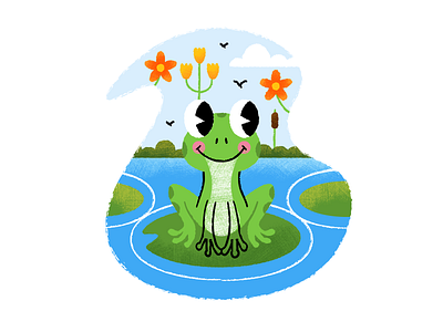 Froggy adobeillustrator art artwork colored design dribbble flat design illustration texture vector