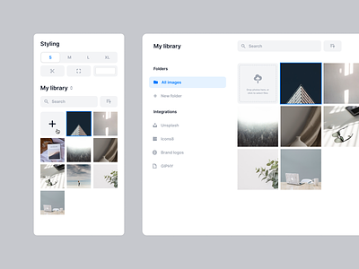 Image library rework editor image library modal sidebar ui upload image