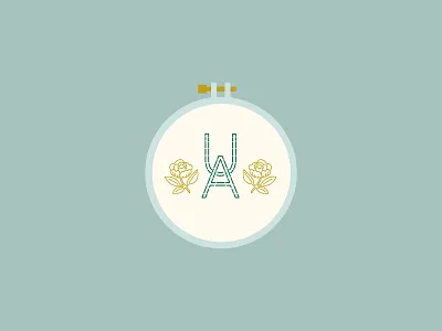 Urban Acres Punch Needle Monogram embroidery etsy illustration monogram punch needle urban acres yarn