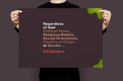 Kill Spiders | Typographical Poster funny graphics helvetica humour illustration poster simple spider swiss typography