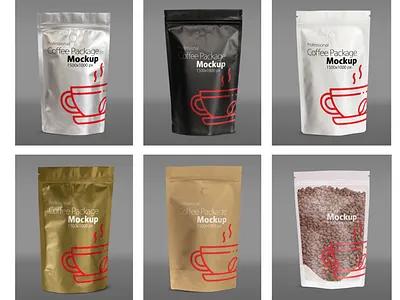Coffee Package Mock up coffee bag foil bag food bag glossy gold foil bag matt bag mockup package design packaging paper bag plastic bag plastic bag packaging plastic foil product mockup sack shiny stand up pouches transparent bag vacuum bags