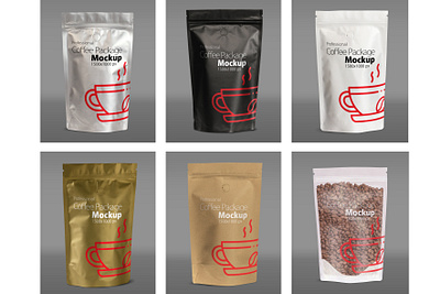 Coffee Package Mock up coffee bag foil bag food bag glossy gold foil bag matt bag mockup package design packaging paper bag plastic bag plastic bag packaging plastic foil product mockup sack shiny stand up pouches transparent bag vacuum bags