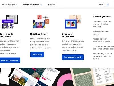 Briefbox updates briefbox briefs cards design homepage learn practice design ui