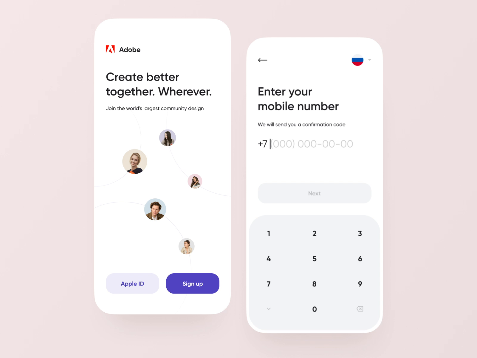 Example of Sign Up Mobile Form