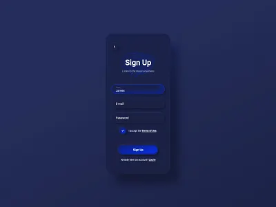 Adobe XD Playoff - Sign Up Screen app design createwithadobexd design mobile ui neumorphism product design signup page ui user experience user interface ux