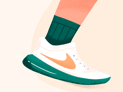 Run Illustration banner clean color email illo illustration nike procreate run swoosh tv