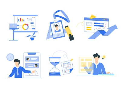 Business report art design flat illustration illustration illustration art illustrations original art