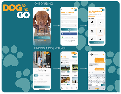 DOGGO Dog Walking App app branding design logo ui ux