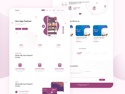 Glamera landing page design illustration landing material page ui ux vector website