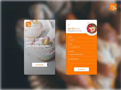 KlikEat, Sign Up adobexd app design rebound sign up sign up form ui ux